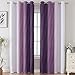 Estelar Textiler Purple and Greyish White Ombre Blackout Curtains 84 Inches Long, Full Room Darkening Grommet Curtains for Bedroom, Thermal Insulated Blackout Drapes for Living Room, 52Wx84L, 2 Panels