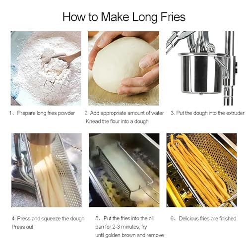 Macchina manuale per patatine fritte con cestello per friggere, estrusore in acciaio inox per patatine fritte fatte in casa, gadget da cucina per snack croccanti