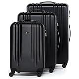 FERGÉ Juego 3 Maletas rigidas Marseille Equipaje de Viaje Dura Spinner Set - 4 Ruedas giratorias Negro