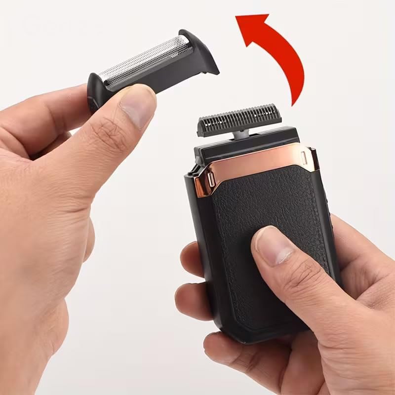 Rasoi elettrici a lamina per uomo: mini rasoio elettrico, rasoio a lamina per viso, rasoio a batteria impermeabile IPX7, per viaggi e casa, USB tipo C