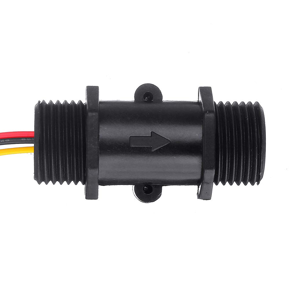 BliliDIY 5Pcs Yf-S201C Noir Débitmètre Capteur De Débit d'eau Commutateur Précision Débitmètre Turbine Débitmètre G1 / 2 Dn15