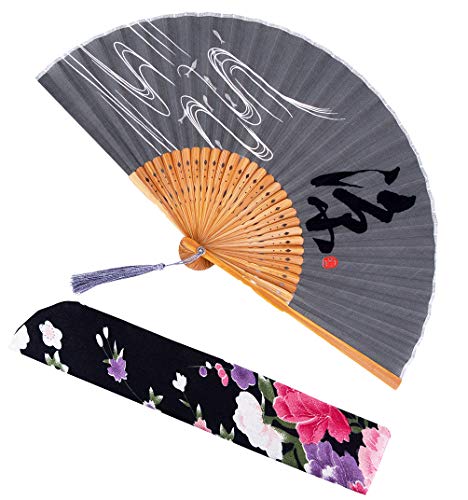 Meifan Silk Folding Fans - Bamboo Hand Held Fans For Women With Bamboo Frame Delicate Sleeve Elegant Tassel,Hand Fans Perfect For Party Wedding Dancing Decoration Festival cover