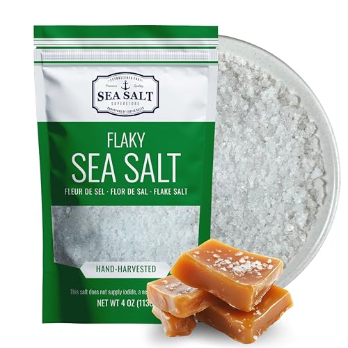 Garnishing Hand Harvested Sea Salt Grains, Baja Fleur de Sel Grain Salt, for Baking and Cooking and...