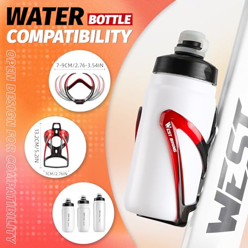 Image of Bike Water Bottle Cage, Durable Ultralight Plastic Water Drink Holder Rack , Lightweight PC Water Bottle Holder for Bicycle, Cycling Bottle Holder Cages for MTB, Road Bike, Mountain Bikes
