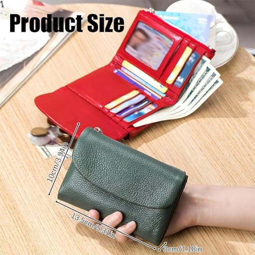 Unisex Pebble Leather Wallet,Short Genuine Leather Purse, for Coins and Cards (22)2