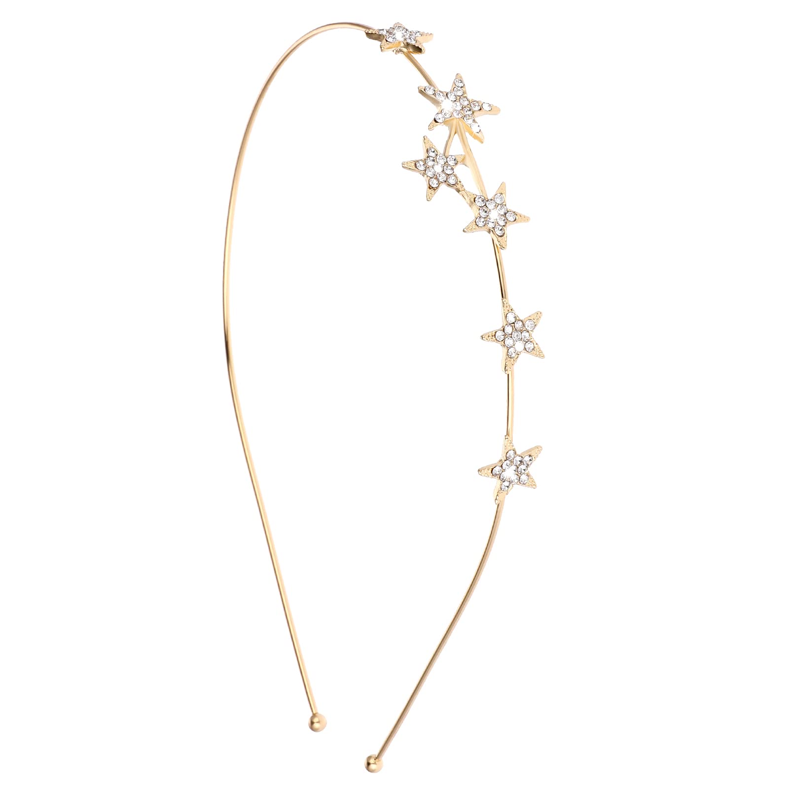 WLLHYF 2 diademas de estrella para mujeres y niñas, con diamantes de imitación, aro de perlas para el pelo, tocado de boda para novia, accesorios (tridimensional, 1 unidad)