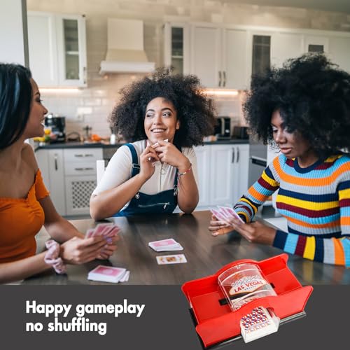 FORNORM Manuelle Kartenmischmaschine 2 Decks, Handgekurbelte Kartenmischer-Maschine für das Pokerspiel, Home Party Club Cards Shuffler einfach zu bedienen