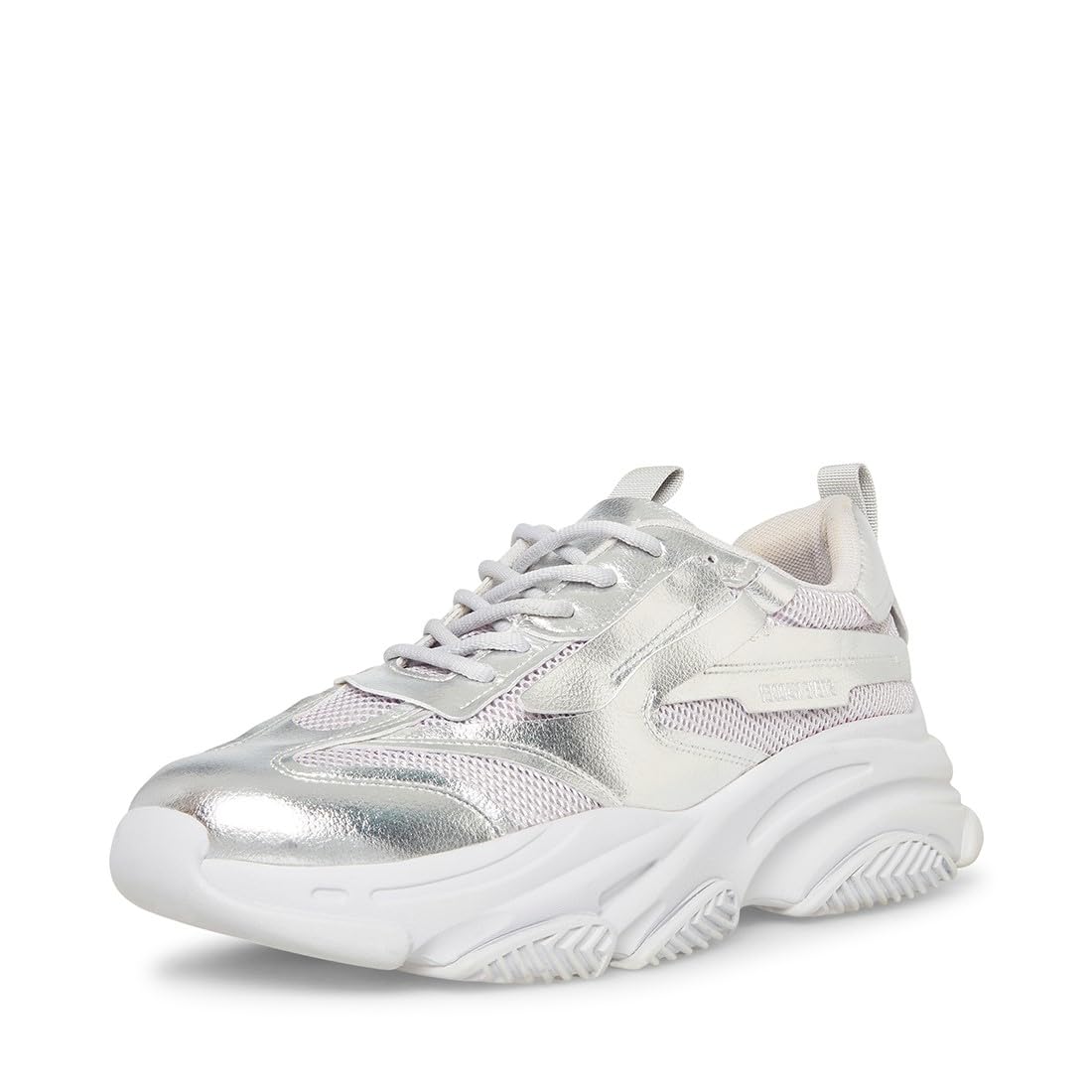Steve Madden Men's Possess Sneaker, Silver, 10.5 UK