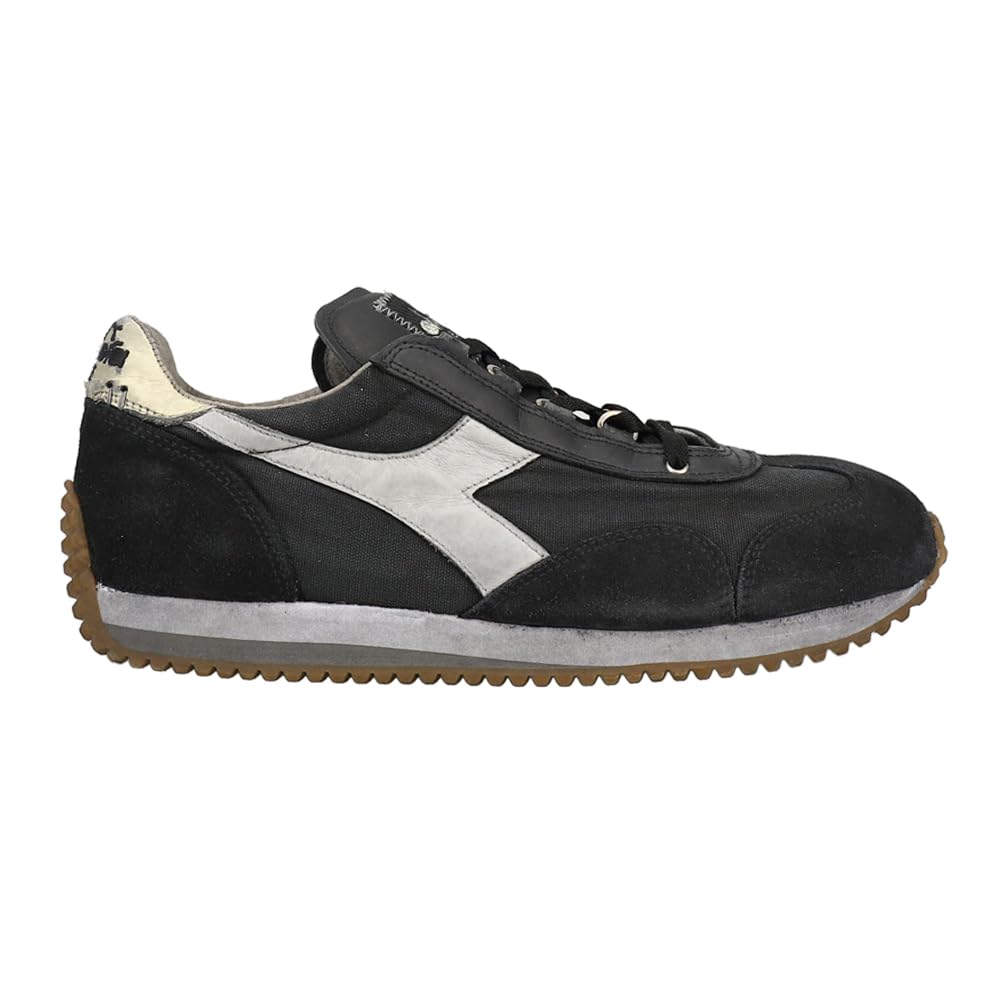 Diadora Mens Equip H Dirty Stone Wash Evo Lace Up Sneakers Shoes Casual - Black