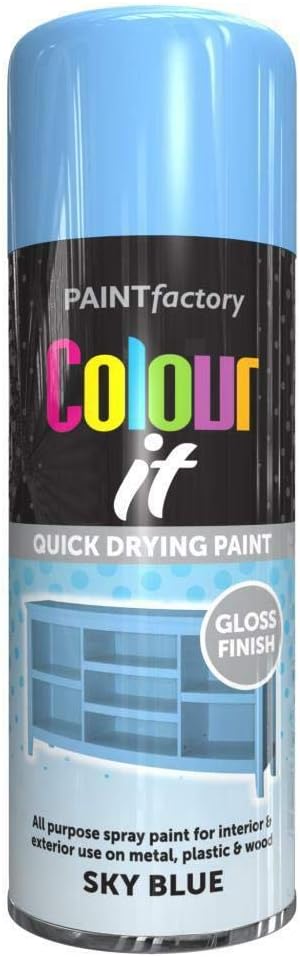 400ml Colour IT Sky Blue Gloss All Purpose DIY Spray Paint Metal Wood Plastic
