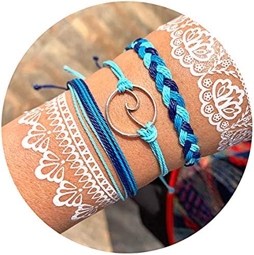 Miniatura 2 de Long tiantian Friendship Bracelets Boho Anklets for Women Waterproof String Bracelets Summer Beach Jewelry Trendy Stuff Adjustable Wave Surfer