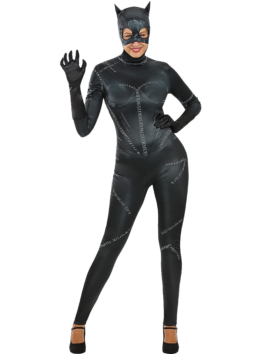 Funidelia | Disfraz de Catwoman clásico para mujer Mujer gato, Superhéroes, DC Comics, Villanos - Disfraces para adultos, accesorios para Fiestas, Carnaval y Halloween - Negro