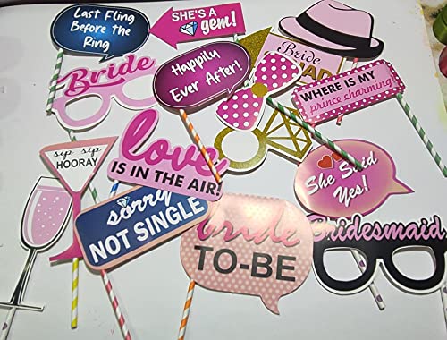 Photo Booth Props for Wedding Party Bridal Shower Decoration -