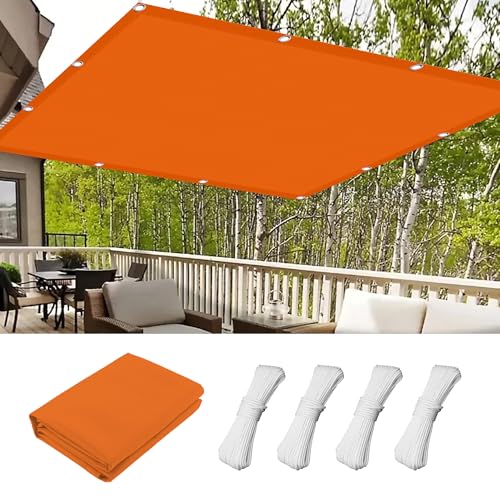 Voile d'ombrage rectangulaire anti UV 98% et imperméable orange 4m