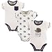 Touched by Nature Baby Organic Cotton Bodysuit 3-Pack, Hedgehog, 3-6 Months