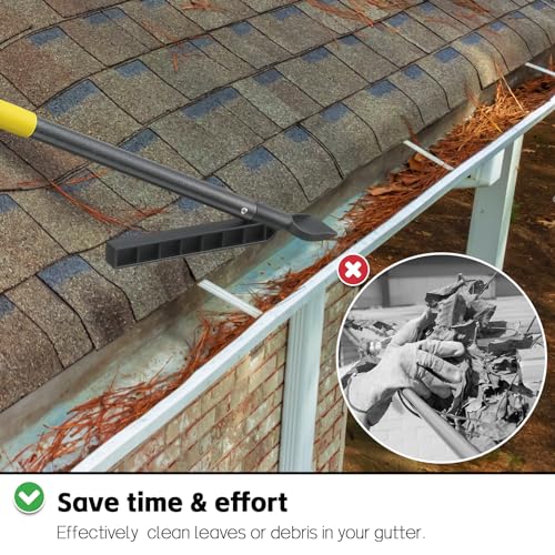 Kwesor Gutter Cleaning Tools 11 Ft, Rain Gutter Guards Cleaning Tool With Long Pole thumb #1