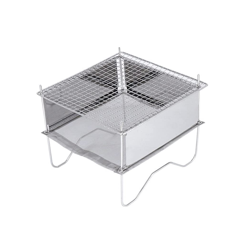 Barbecue Pliant en Acier Inoxydable Gril de Camping Portable Support de feu de Camp Support de feu de Camp pour la Cuisine en Plein air Pique-Nique