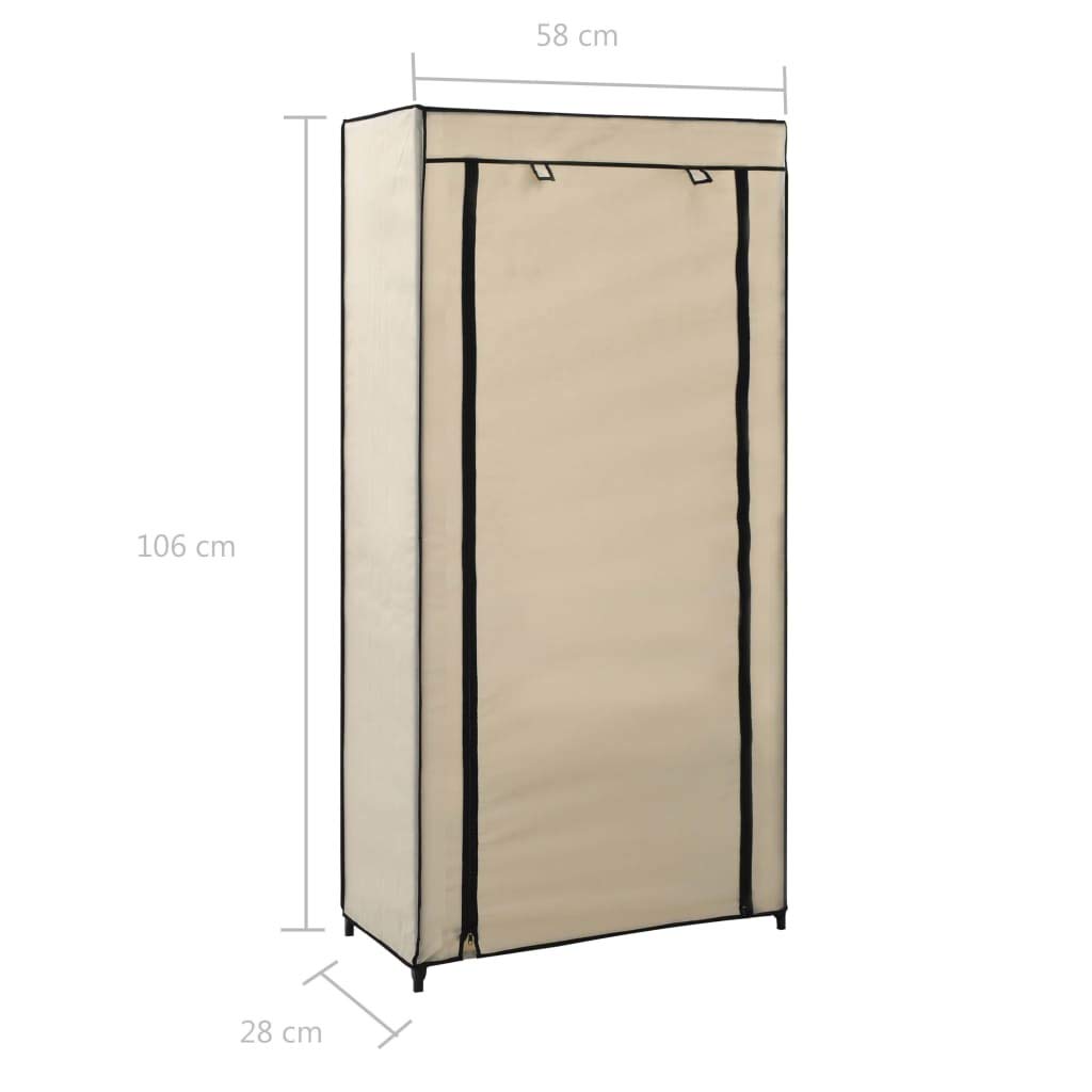 Homgoday Scarpiera Coperta Crema 58x28x106 cm in Tessuto, Arredo Scaffale Portascarpe Organizzatore per Scarpe Stoccaggio Salva Spazio per Corridoio