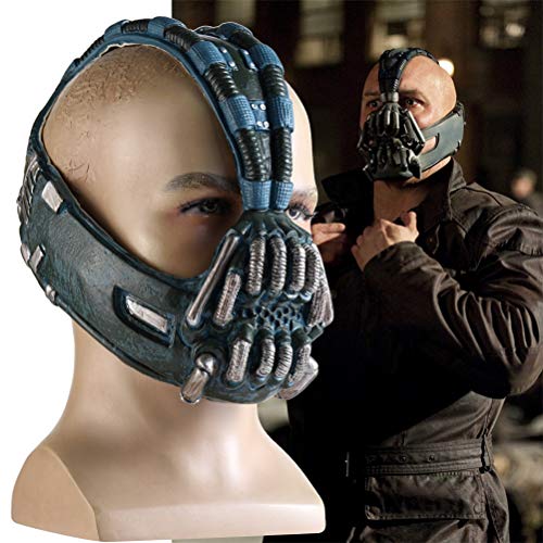 Yusat Máscara de cosplay de Halloween, máscara de Bane para Batman The Dark Knight Riss,Máscara de látex Batman Cosplay Prom Cover