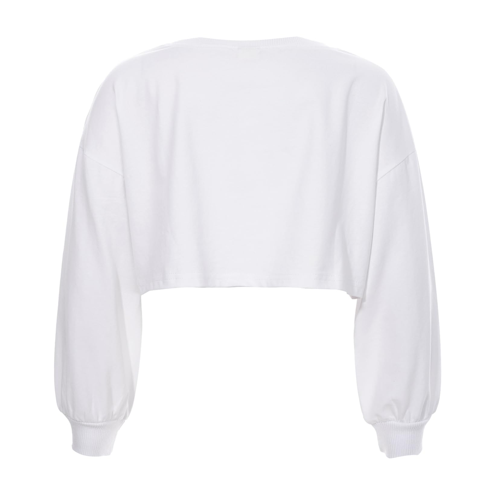 JanJean Girls Loose Fit Crop Top Kids Long Sleeve Tank Top for Jazz Hip Hop Streetwear Dancing Performance Competition White 7-8 Years