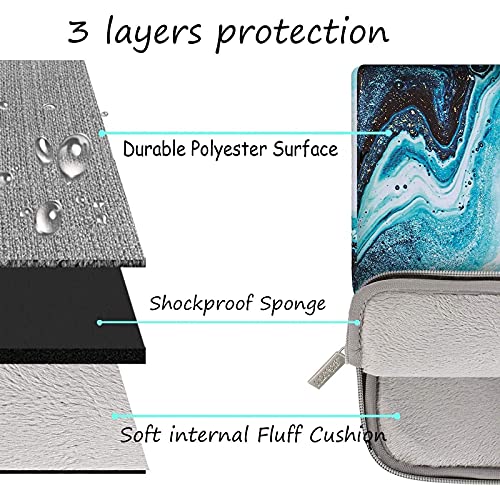 MOSISO Laptop Shoulder Bag Compatible with MacBook Air/Pro, 13-13.3 inch Notebook, Compatible with MacBook Pro 14 M4 M3 M2 M1 2025-2021, Creative Wave Marble Carrying Briefcase Handbag Sleeve Case3