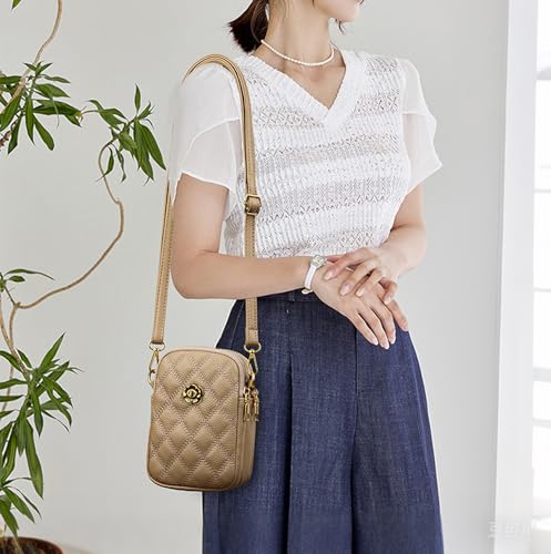 Small Quilted Leather Crossbody Bags for Women,Floral Cell Phone Shoulder Purses for Women, Anti Theft Mini Handbags2