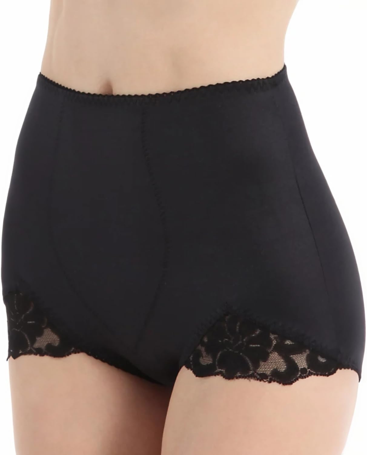 Rago Style 919 | Light Shaping Panty with V Leg Lace Design | High Rise Brief | Made in USA | Sm - 8X