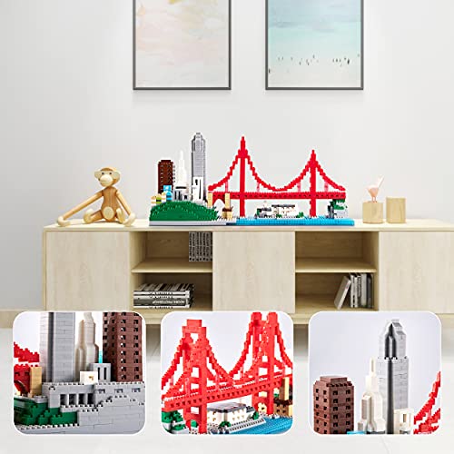 Golden Gate Bridge Micro Building Blocks Set, San Francisco City Architecture Model Kit Collectible Display with Detailed Bridge Structure, Gift for Adults and Architecture Lovers ( 1610PCS ) - image 5