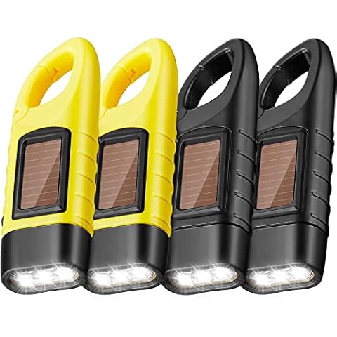 4 Pack Hand Crank Solar Powered Flashlights Cover