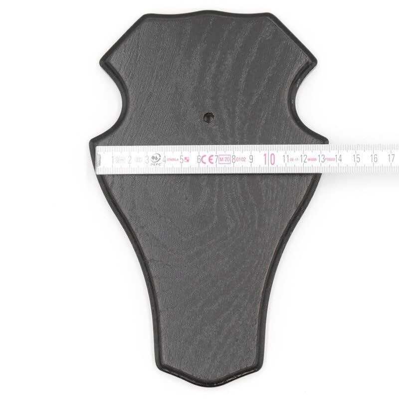 Generisch 5 Stück REH Trophäenschilder Stumpf groß in Eiche Dunkel AF 21 cm x 13 cm