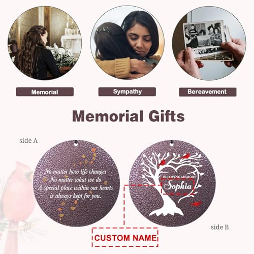 Image of Personalized Cardinal Sympathy Wind Chimes, Deep Tone 30 /36 /45 inch Wind Chimes Sympathy Gifts for Loss of Loved One, in Loving Memory Windchimes for Loved Ones Lost, Garden Decor, Produced in Texas