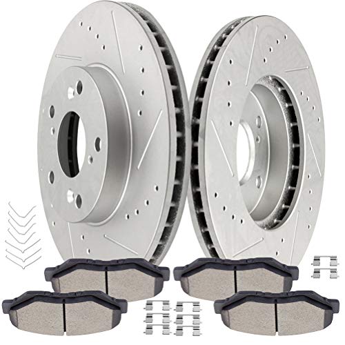Image of SCITOO Front Brake Kits Drill & Slotted Brakes Rotor Brakes Pads:D914;31305