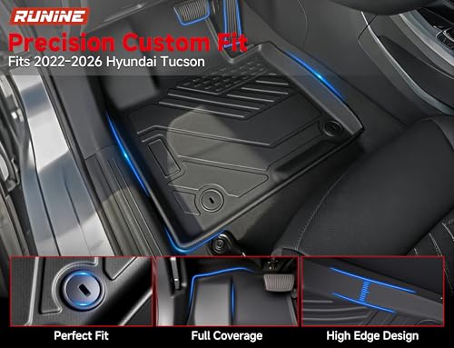 Image of Floor Mats for Hyundai Tucson 2022-2025 2026(Excluding Hybrid & PHEV), All Weather Protection Custom Floor Mats Trunk Cargo and Car Windshield Cover Set for Car Accessories,Car Floor Liners Set