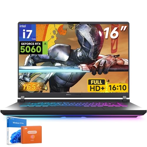 Image of ASUS ROG Strix G16 (2025) Gaming Laptop, Intel 16-Core i7-14650HX, NVIDIA GeForce RTX 5060, 64 GB DDR5, 4 TB SSD, 16 inch FHD+ 16:10 165Hz /3ms Display, Wi-Fi 7, Windows 11 Pro, w /Accessories