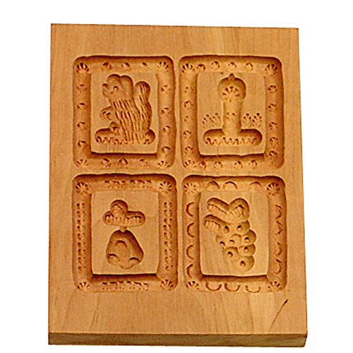 Moule Springerle en bois d'exception Städter 848078 marron 4 motifs