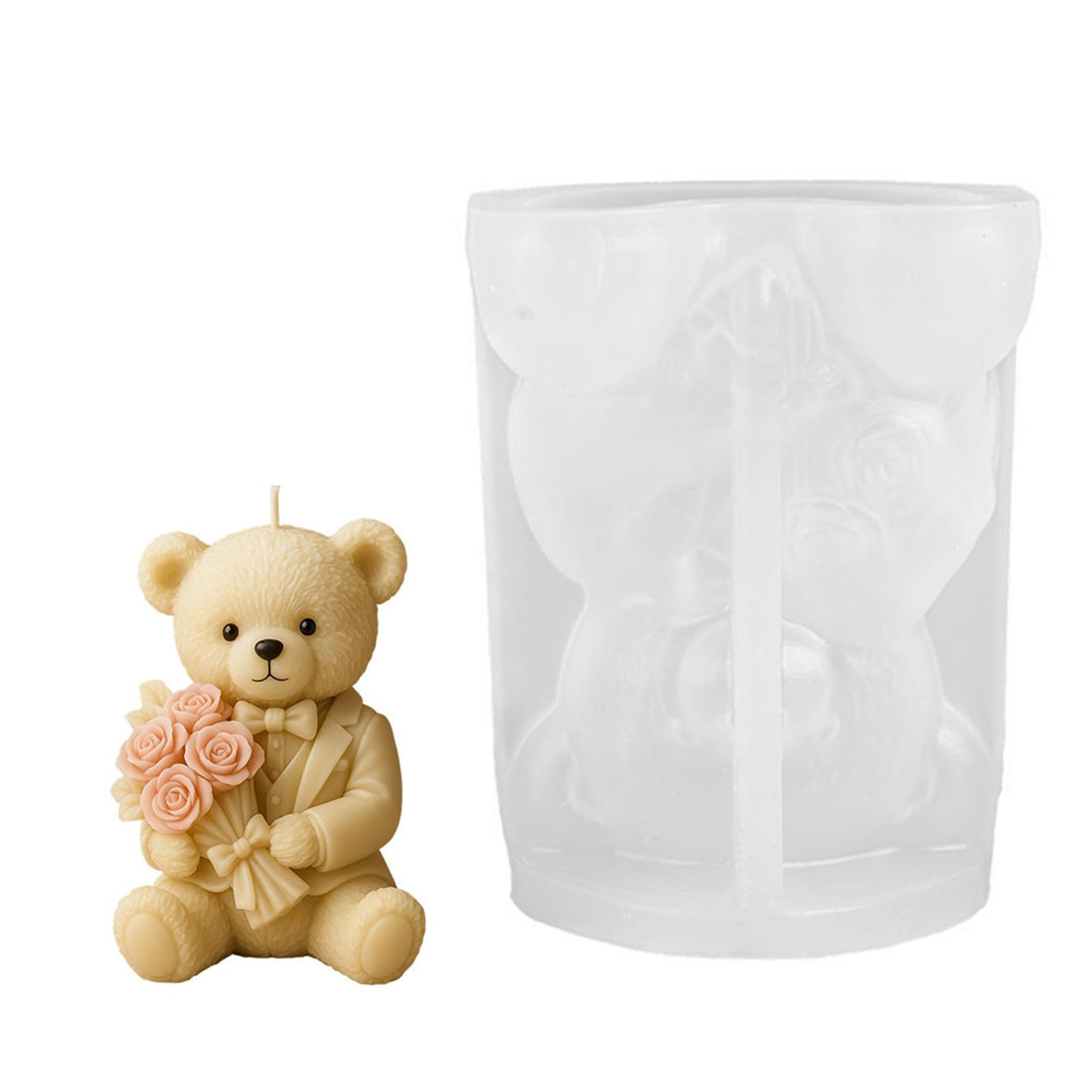 Hredyqw Silicone Balloon Bear Candle Mould for Craft High Temperatures Resistance Food Grade Safe Materials Ideal for