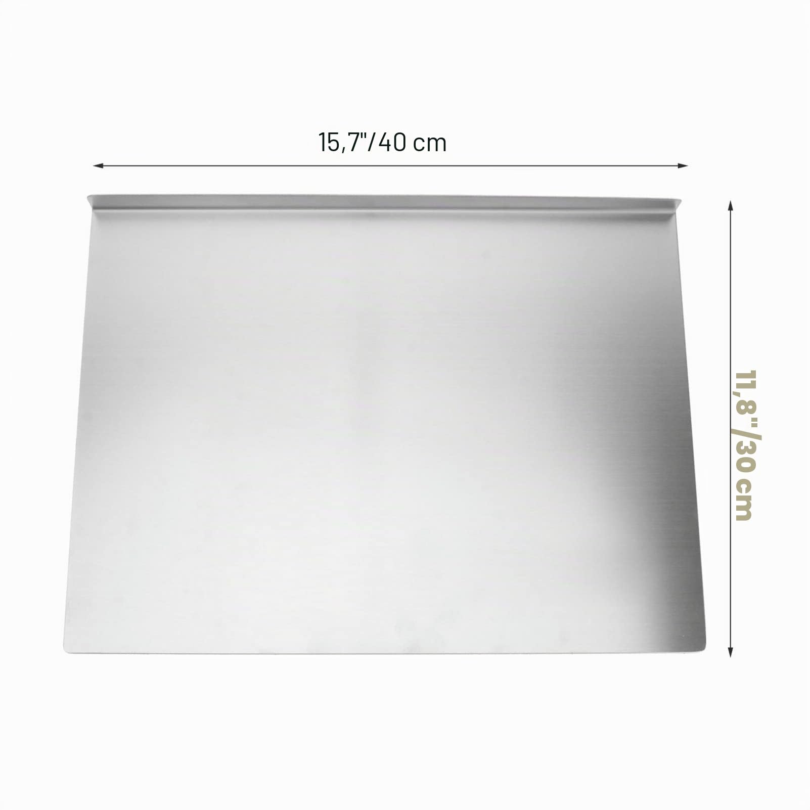 HEMOTON Tabla de Cortar de Cocina de Acero Inoxidable, Tabla de Cortar de Alimentos, Tabla de Hornear (Plata)