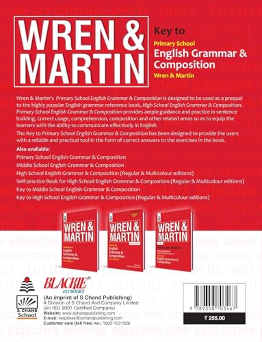 Image of S Chand Wren & Martin's Key to Primary School English Grammar & Composition - (2026 - 2027) Edition | Complete Answers and Practice Guide | All-in-One Reference and Answer Guide - S Chand School Education