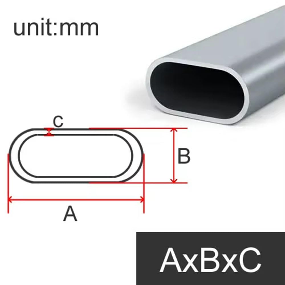 Tubo De Aleación De Aluminio Ovalado Plano De 1 Pieza | Tubo telescópico de manga, tubo de pista, lado largo, 15-30mm(25x11x2)