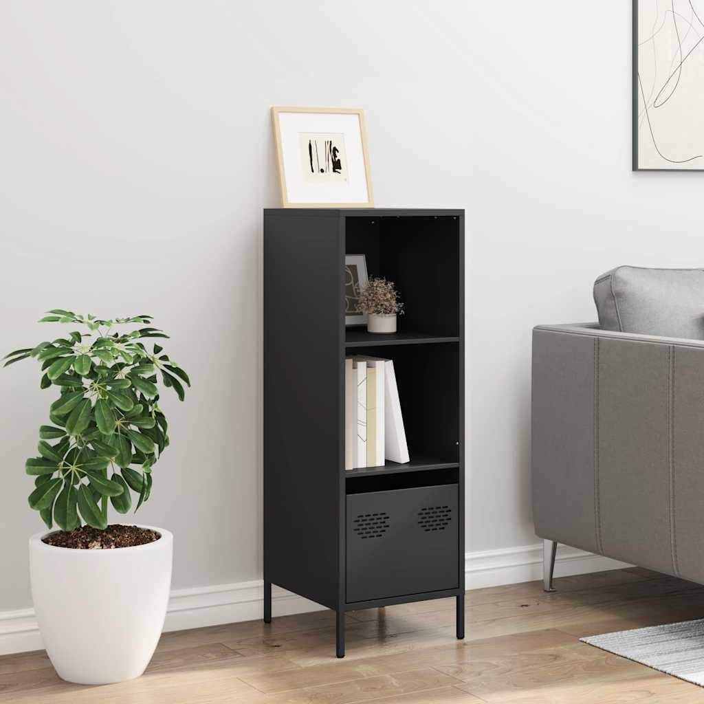 Möbel Wohnaccessoire Highboard Schwarz 35x39x103.5cm Stahlmöbel