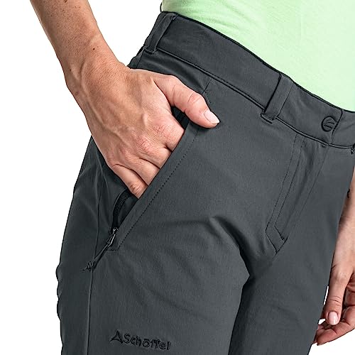 Schöffel Damen Pants Engadin1, strapazierfähige Damen Hose für Wanderungen, wasserabweisende Outdoor Hose mit sportlichem Schnitt, asphalt, 44