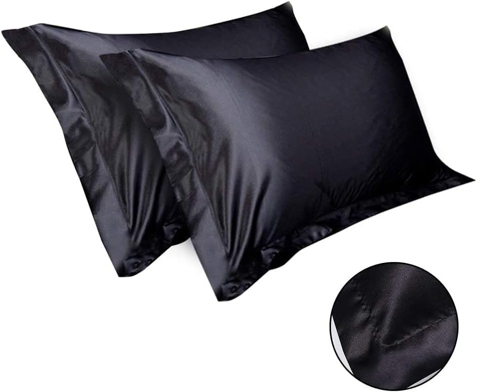 Miniatura 4 de RJ BEDDING, Juego de sábanas de satén 100% seda de alta calidad, 6 piezas, tamaño Queen (60 x 80 pulgadas) + bolsillo profundo de 24 pulgadas