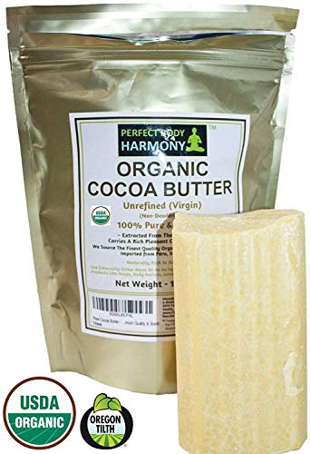 Real CERTIFIED Organic Cocoa Butter; Premium Virgin, Non-Deodorized; Extracted From The Cacao Bean ~ Rich Chocolate Aroma! Naturally Rich in Antioxidants!