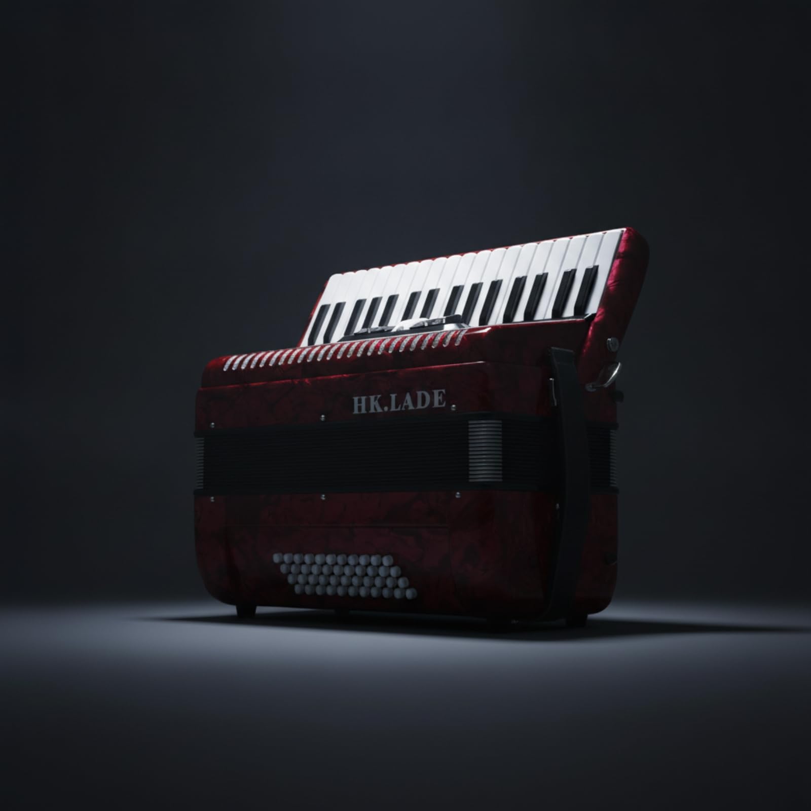 kowaku Fisarmonica a Tastiera Fisarmonica Pianoforte 34 Tasti 48 Bassi 5 Registri Cassa in Legno Performance Stabile Mantice Tasti Sicuri con Cinghie E Borsa