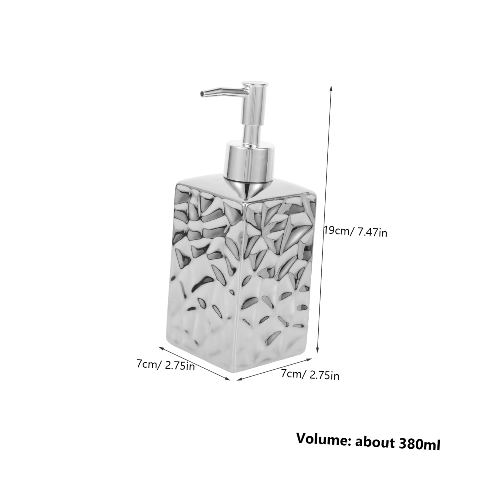 MUCKLILY Refillable Pump Lotion Bottle Elegant Dispenser for Shampoo Shower Gel and Hand Soap for Hotels Spas and Upscale Decor and Easy to Use Hammered Design