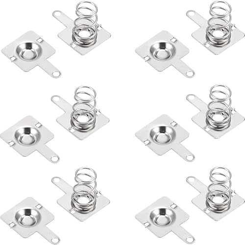 Cutelec 10Pairs batería AA de los resortes de batería negativos al contacto positivo del resorte de la conversión niquelado 39.4x39.4 ft m