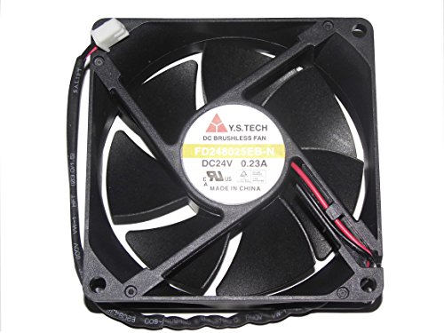 Zyvpee® 80x80x25mm FD248025EB-N 80mm 24V 0.23A 5.52W 4300RPM 25.4CFM 34dBA 2Wire 3Wire 8cm Square Inverter Cooler Fan (2Wire-FD248025EB-N)