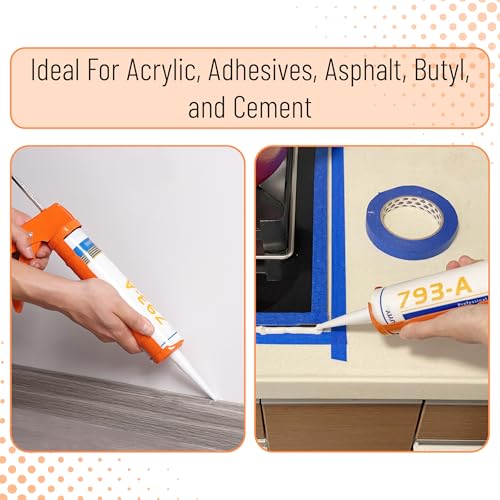 Image of Bates- Caulking Gun, 10:1 Thrust Ratio, Orange, No Drip Sealant Gun | Silicone Application Tool for Home Repair, Bathroom and Kitchen Sealing Work