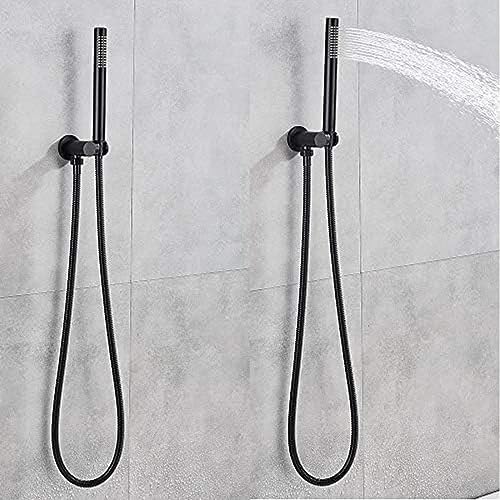 Ensemble de douche encastrable noir mat 12" avec mitigeur double commande haut de gamme