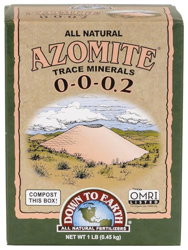 Down To Earth All Natural Fertilizers Organic Azomite Powder Trace Minerals - Essential Minerals for Improving Plant Growth 0-0-0.2 1 lb